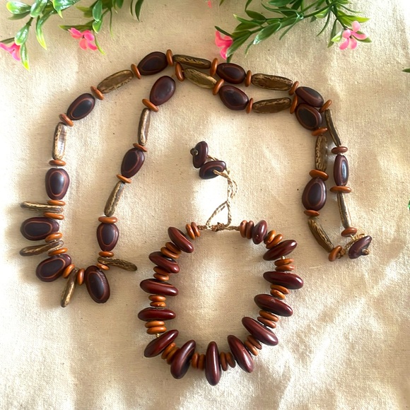 HANDMADE Seed Bead Set Chocker and bracelet - Picture 3 of 14